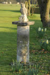 Stone Owl on Pedestal